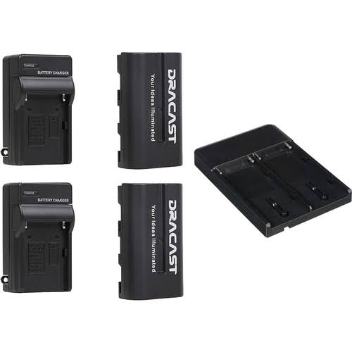 2x NP-F 2200mAh Batteries and 2 Charger Kit with V-Mount K8212