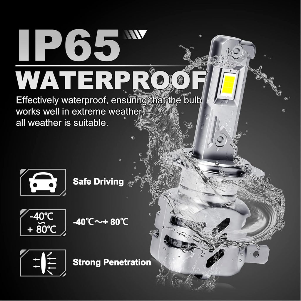 6000K Cool White H7 LED Headlight Bulbs Pack of 2 U2731