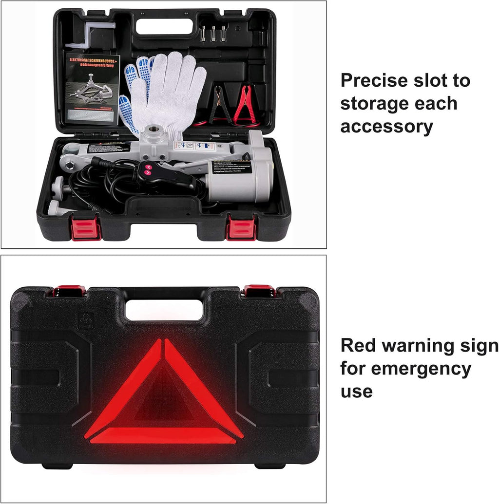 Electric Car Jack 3 Ton 12V Scissor Jack with Tool Case C96366