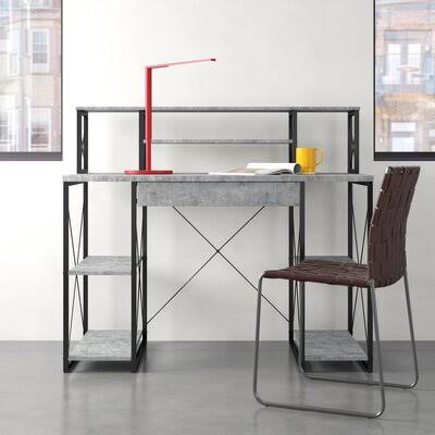 Gray Desk with Hutch T85867