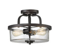 2 Light Semi Flush English Bronze R6942