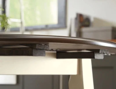 Cream/Brown Drop Leaf Dining Table Z543091