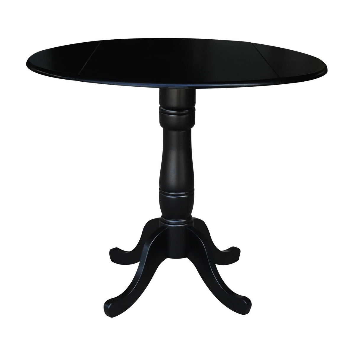 Round Pedestal Gathering Height Table with 2 Counter Height Stools, Black N504