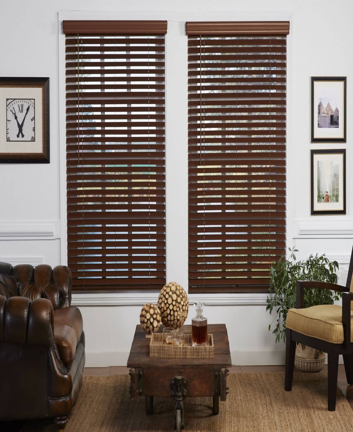Faux Wood Venetian Blind, 40.5x22 x 72x22 - Dark Oak Z304