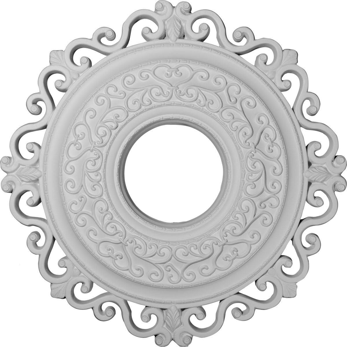 22x22OD x 6 1/4x22ID x 1 3/4x22P Ceiling Medallion, Hand-Painted Platinum H10550