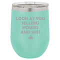 12 oz Double Wall Vacuum Insulated Stainless Steel Stemless Wine Tumbler Travel Mug With Lid B797