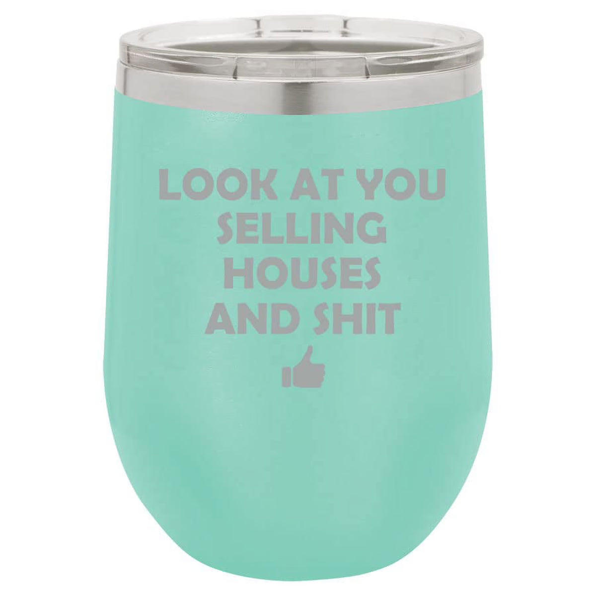 12 oz Double Wall Vacuum Insulated Stainless Steel Stemless Wine Tumbler Travel Mug With Lid B797