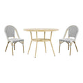 Black Metal Patio 3-Piece Table and Chair Set R61835