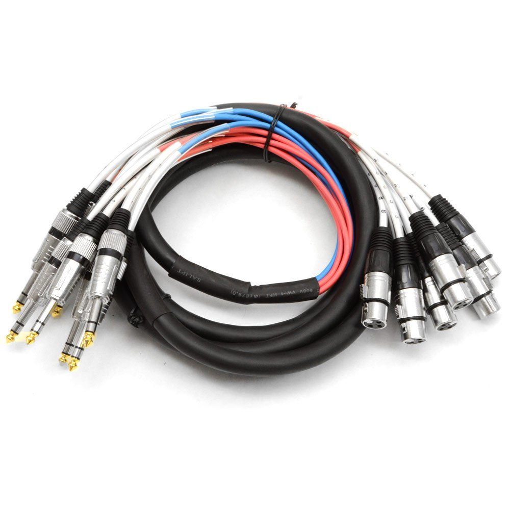8 Channel 15' XLR Female to 1/4 TRS Snake Cable S29666