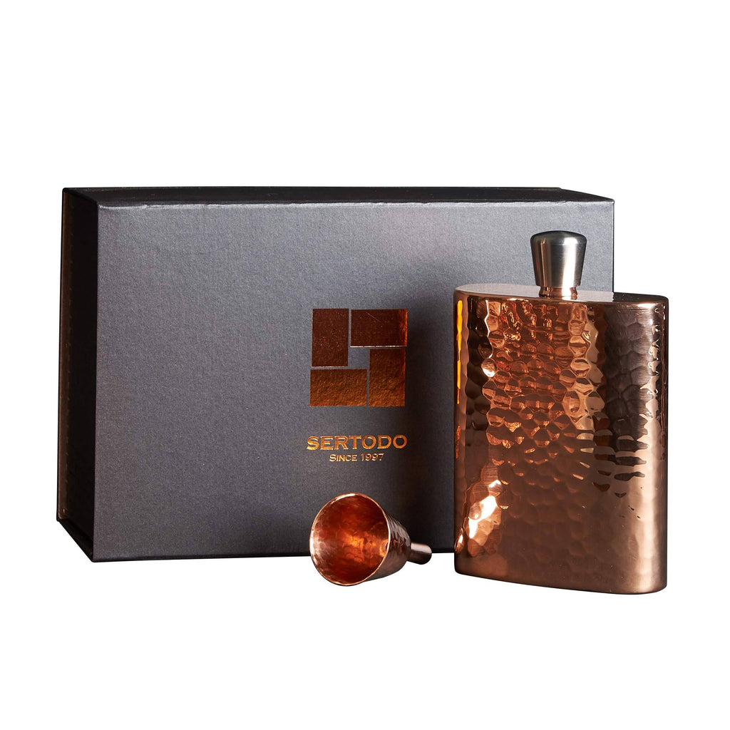 12 oz Hand Hammered 100% Pure Copper Flask D773280