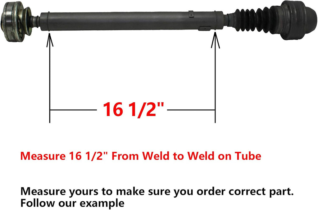 Front Drive Shaft Prop Shaft Assembly for 2002-2007 Jeep Liberty 2.4L & 3.7L Weld to Weld 16.5" Long B7782