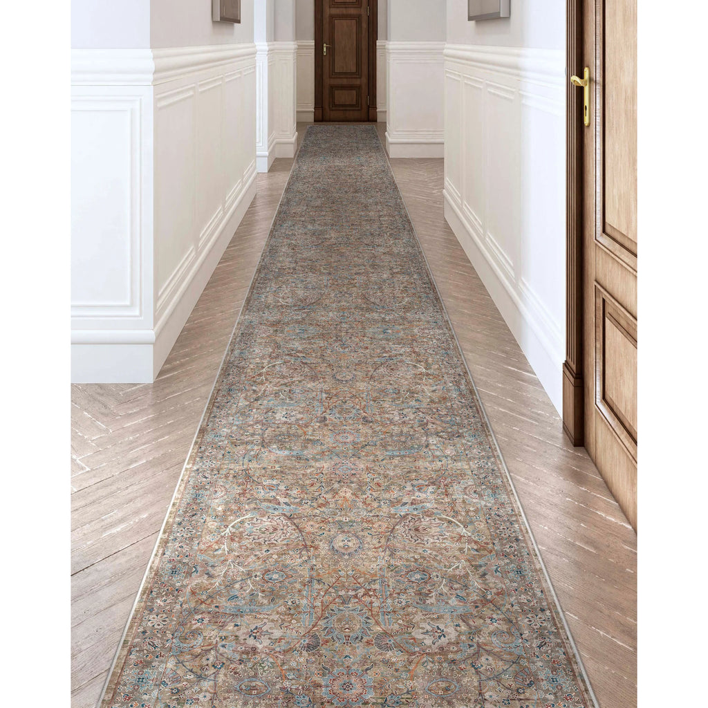 Blue Flatweave Oriental Runner Rug L828559