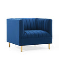 Navy Tufted Performance Velvet Armchair N512