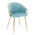 Light Blue Velvet Upholstered Chair I588323