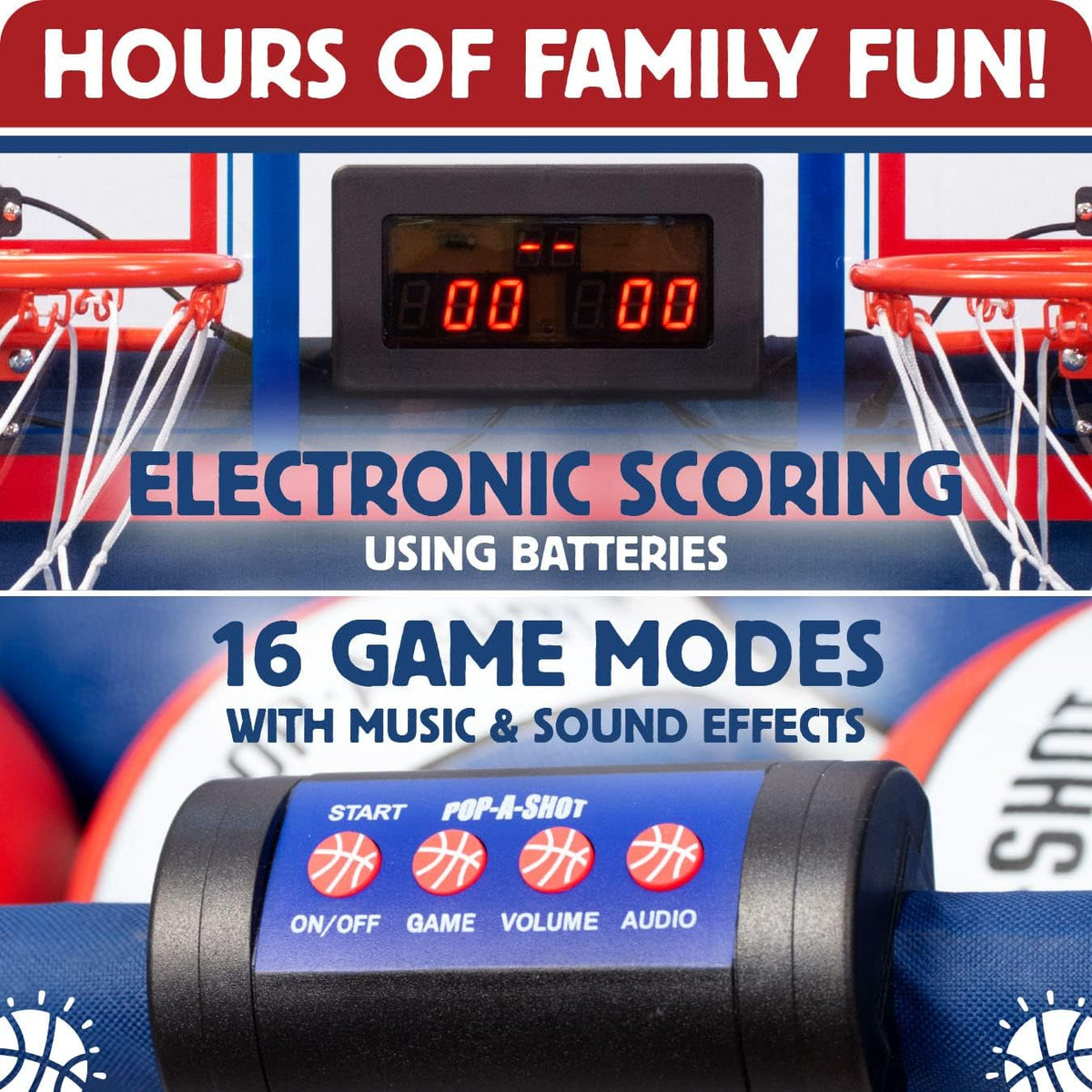 Indoor/Outdoor Dual Shot Basketball Arcade Game with Large LED Scoreboard M2087
