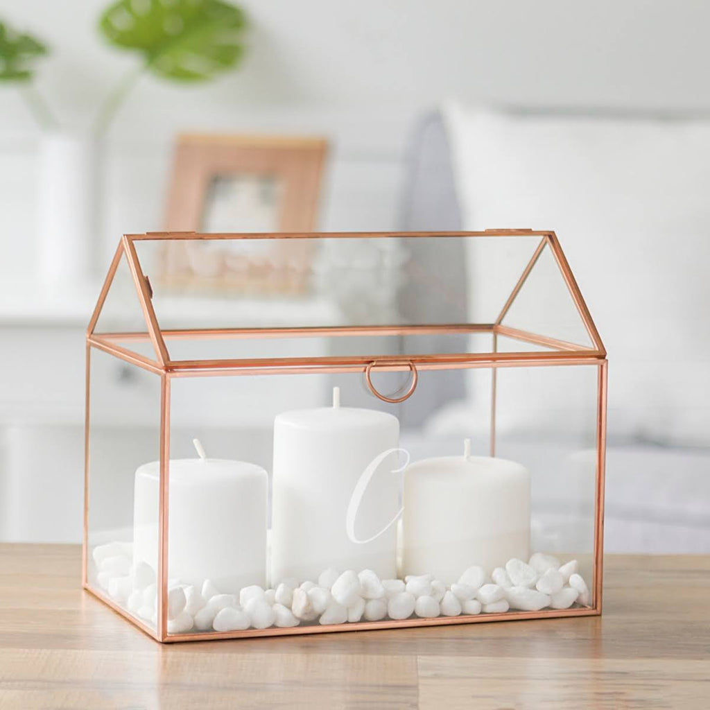Rose Gold Glass Terrarium Card Holder L906980