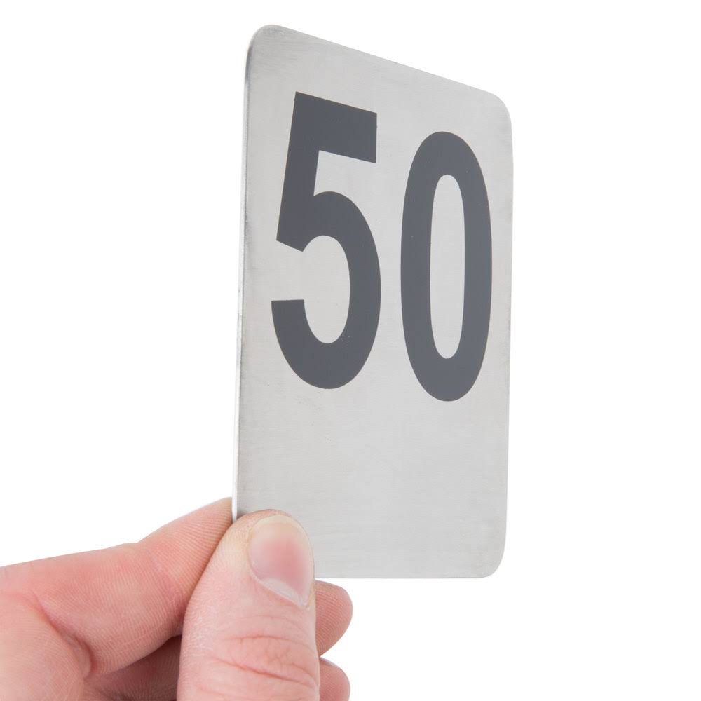 Stainless Steel Number Cards 1-50 Y68189