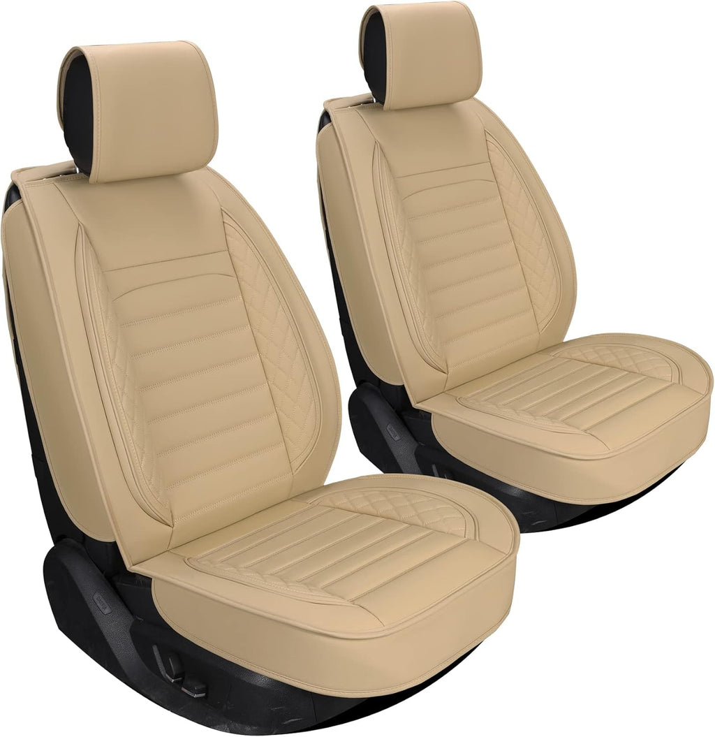Gray Leather Non-Slip Car Seat Covers Full Set V1654