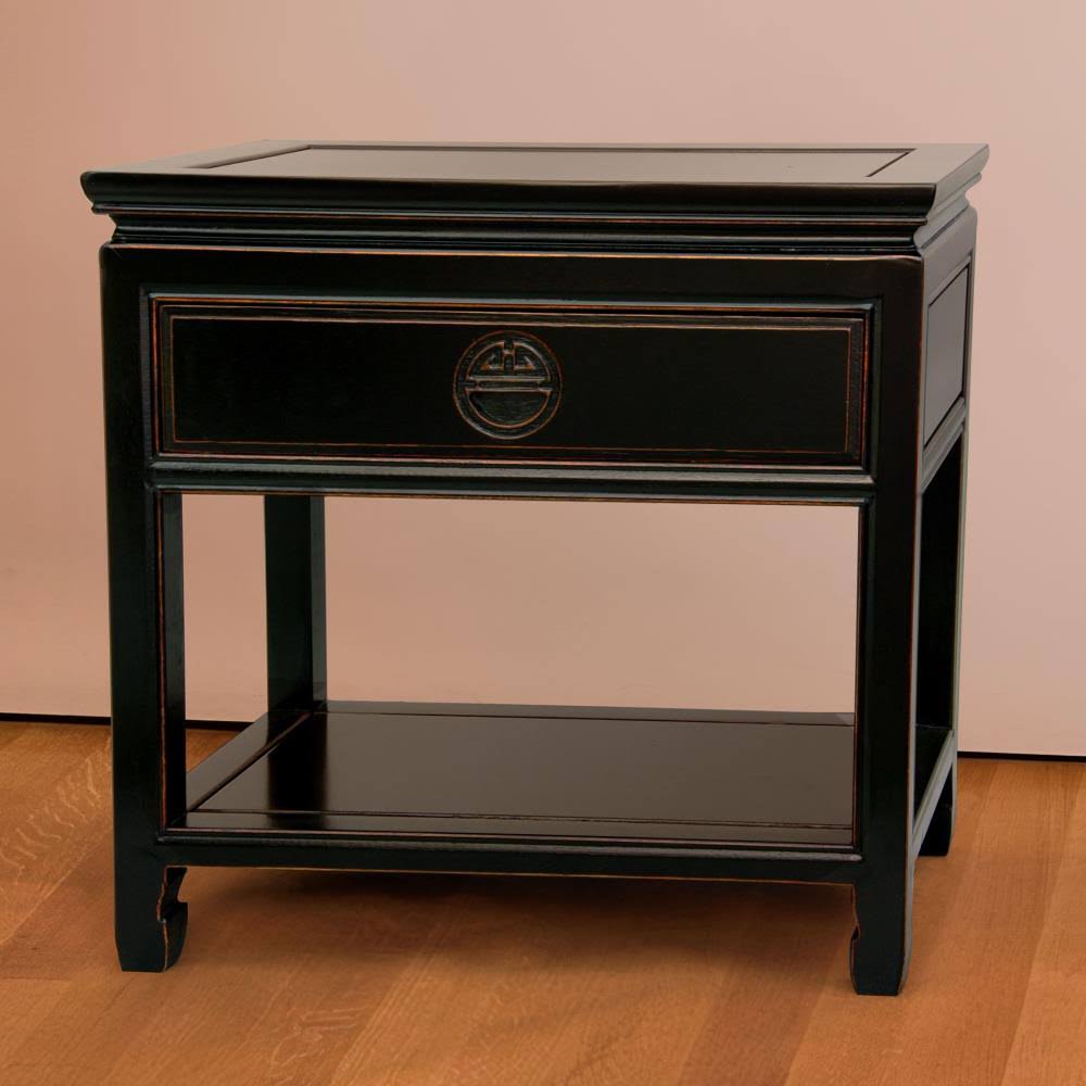 Antique Black Rosewood Bedside Table A661657