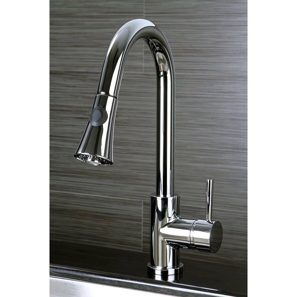 Satin Nickel Kitchen Faucet with Pull-Down Sprayer T10784