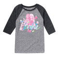 Tie Dye Barbie and Butterflies Toddler And Youth Raglan Graphic T-Shirt V90633
