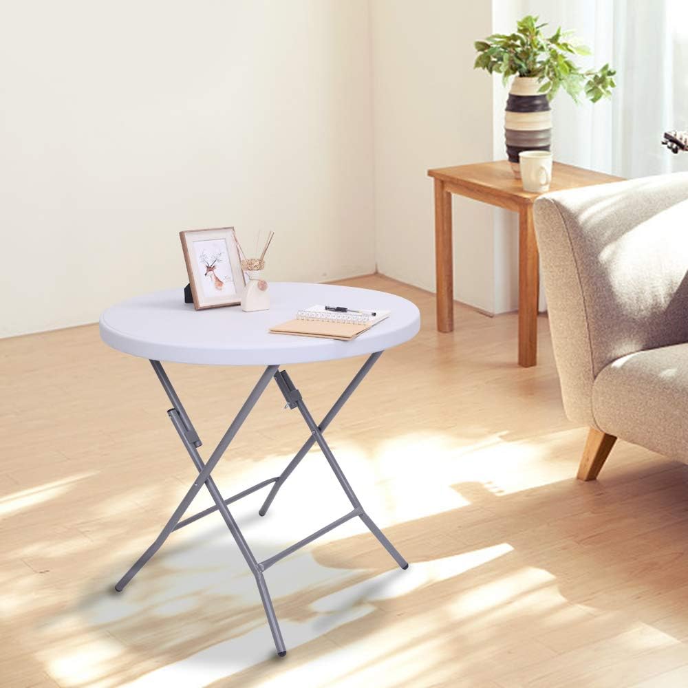 White Granite 32 Round Folding Plastic Table G309