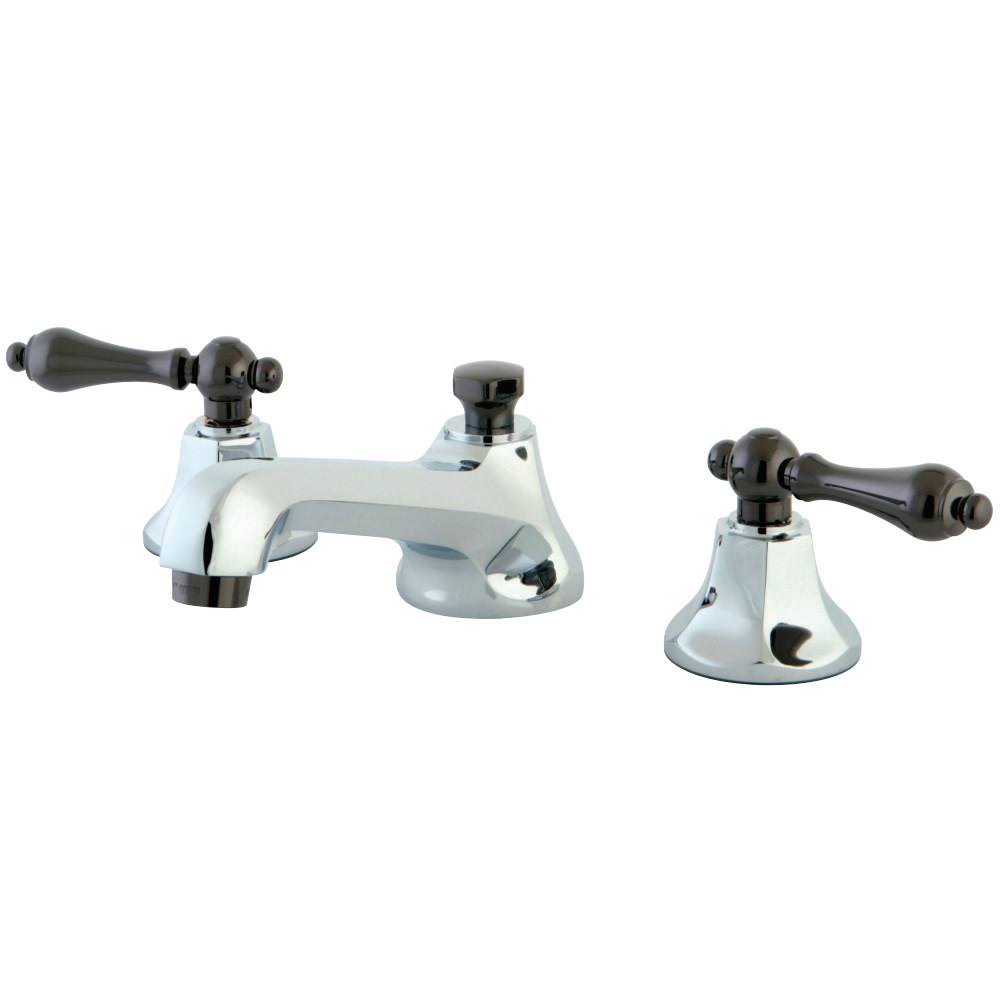 Polished Chrome/Black Nickel Widespread Lavatory Faucet with Brass Pop Up D3531
