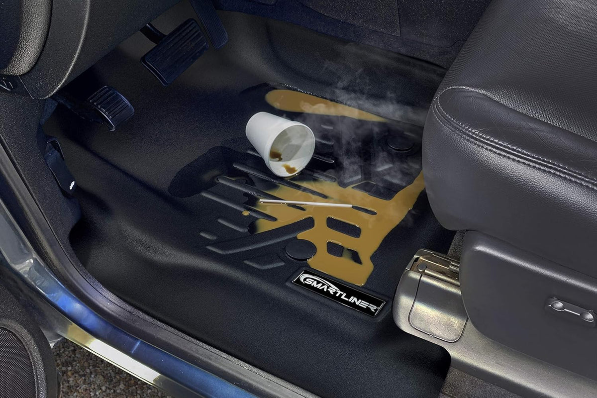 Black 3 Row & Both Cargo Liners Floor Mat Bundle D50244
