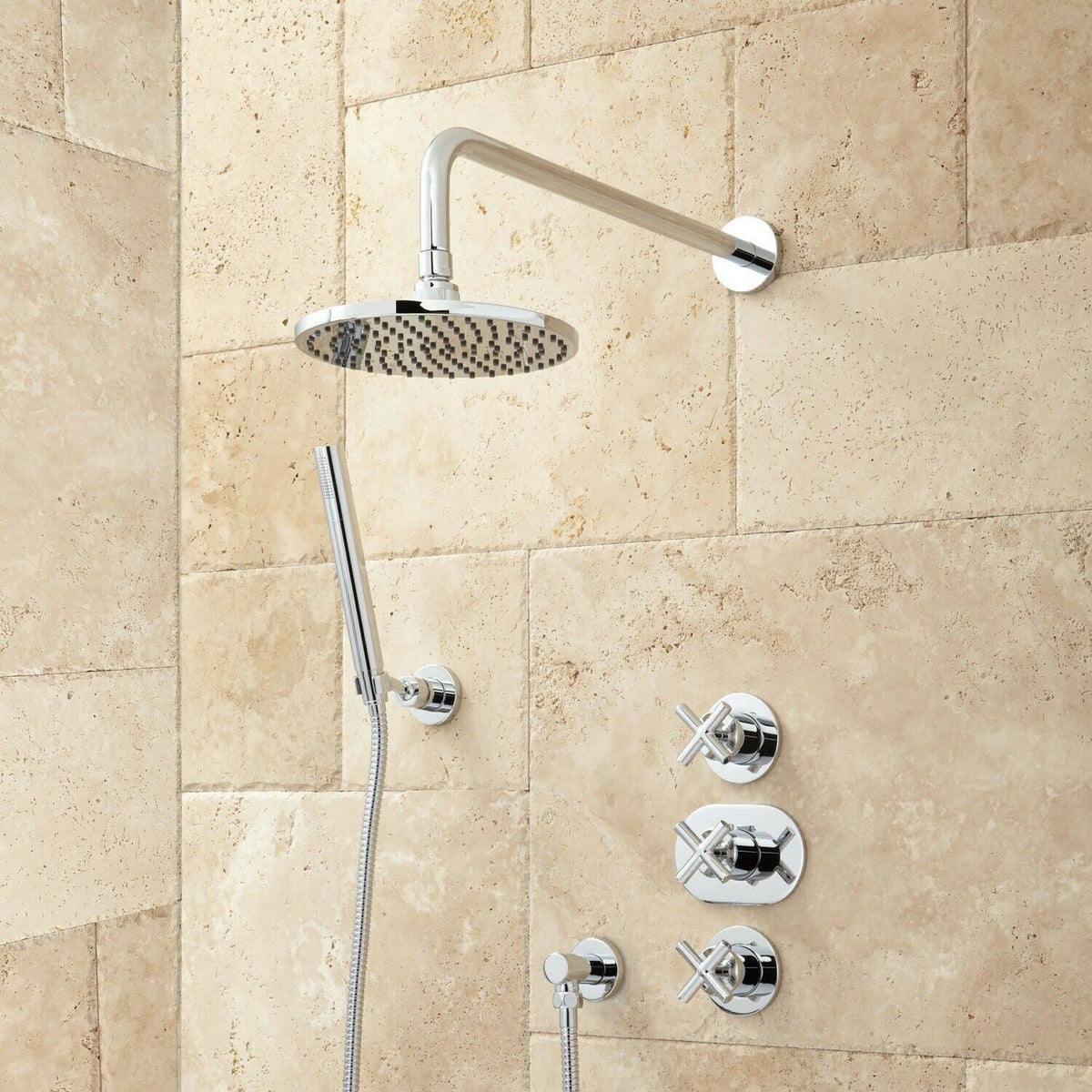 Thermostatic Shower System with Rainfall Shower Chrome I412