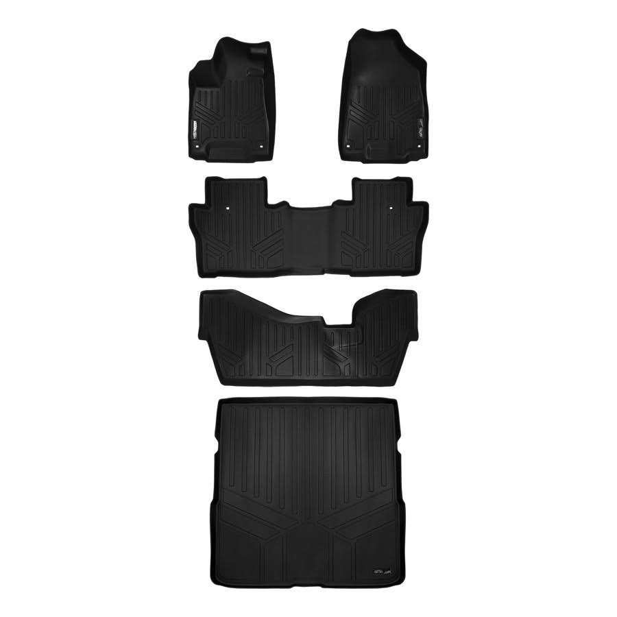 Black 3 Row Floor Mats and Cargo Liner for Honda Pilot A791671