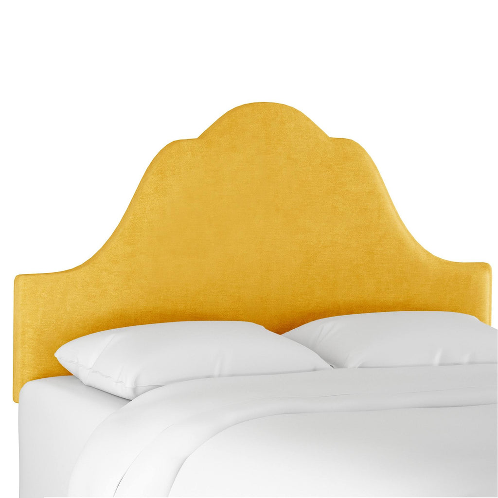 Yellow Velvet Arched Headboard I755