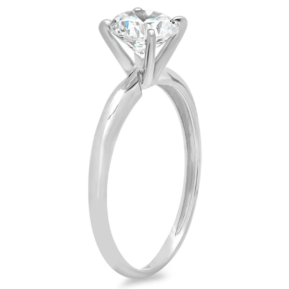 18k White Gold Solitaire Ring Z93654