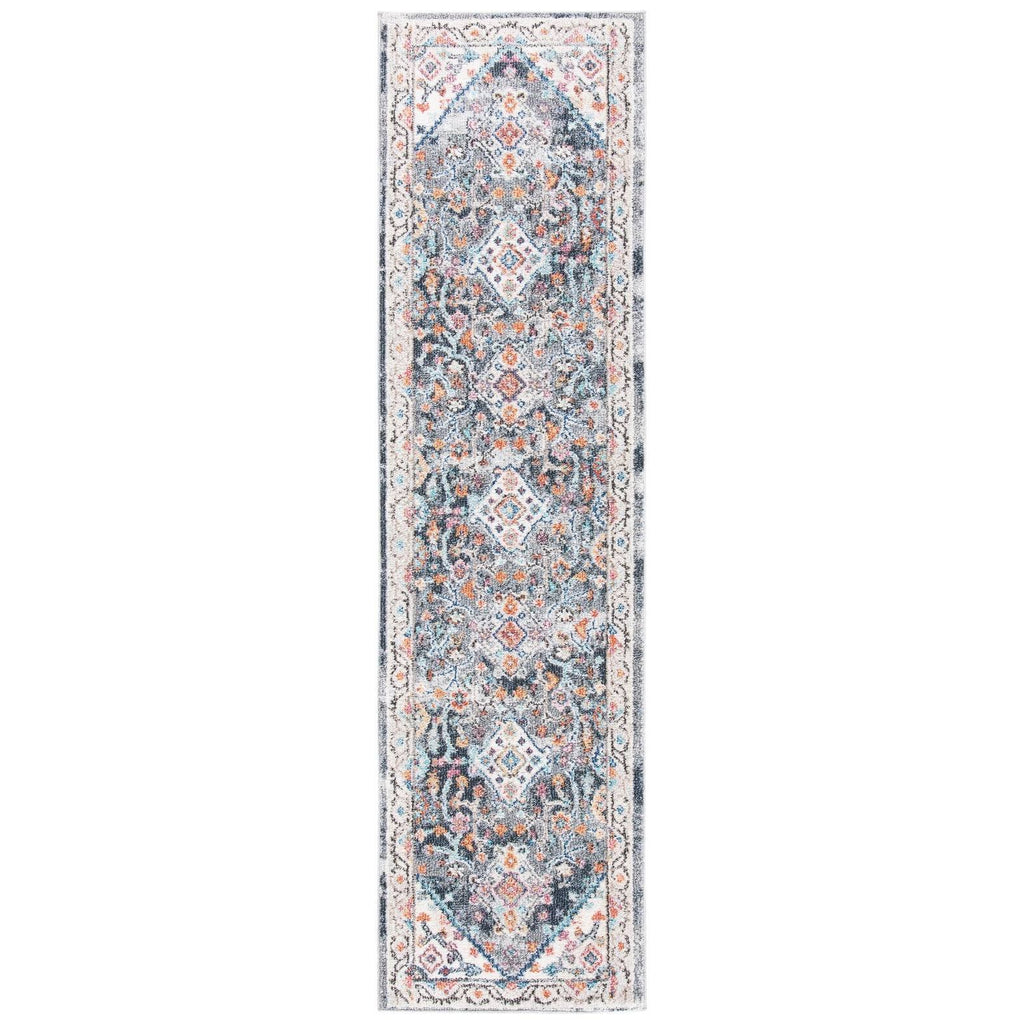 Ivory / Grey Round Rug W1282