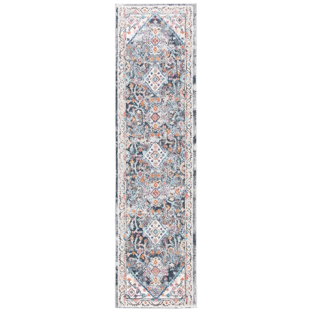 Ivory / Grey Round Rug W1282
