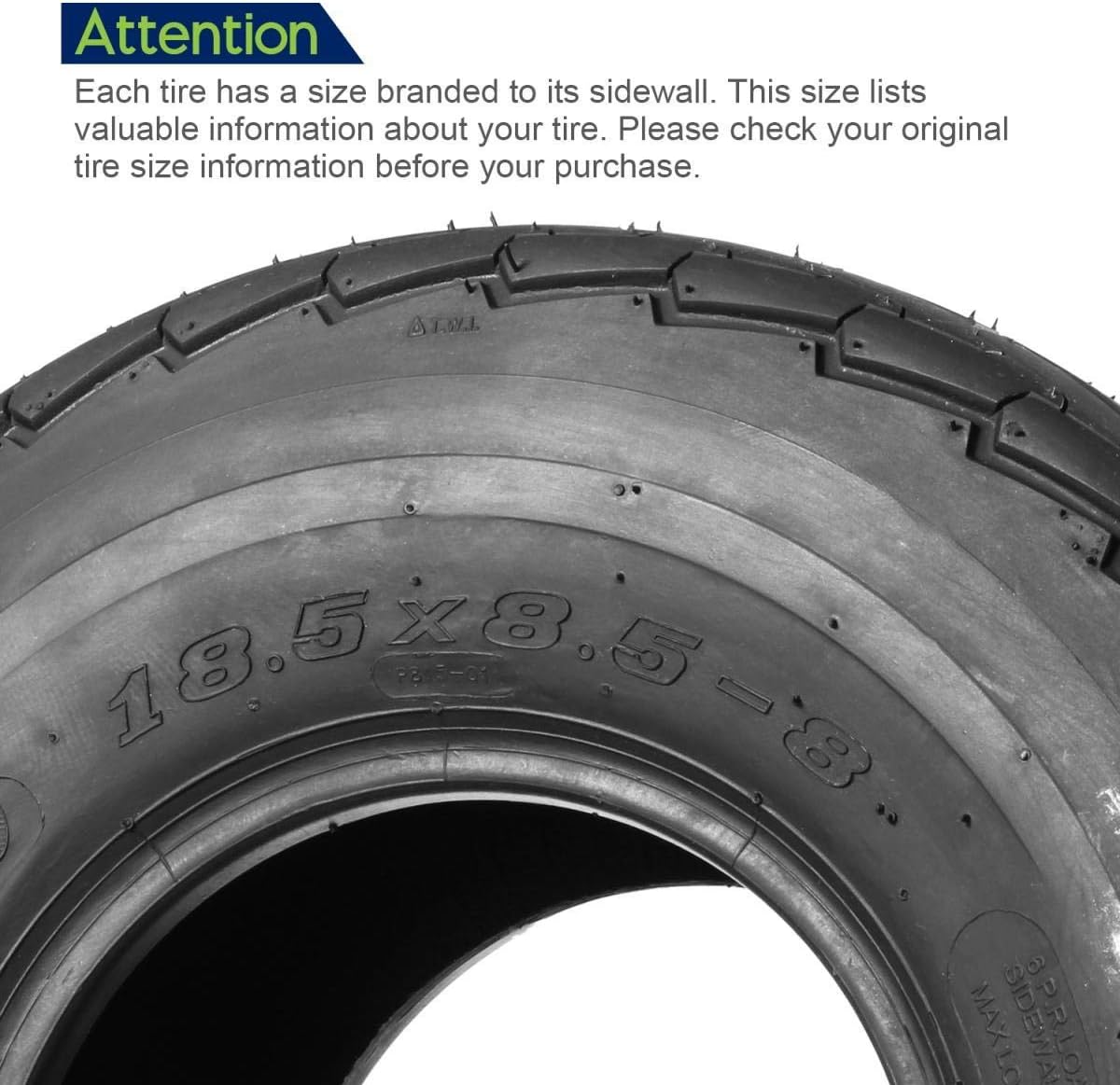 Boat Trailer Tires 18.5X8.50-8 6PR Load Range C, Set of 4 L8407