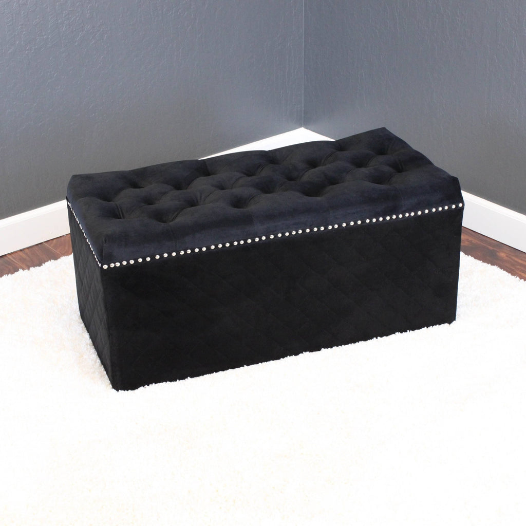 Brown Sugar Rectangle Velvet Ottoman E5166