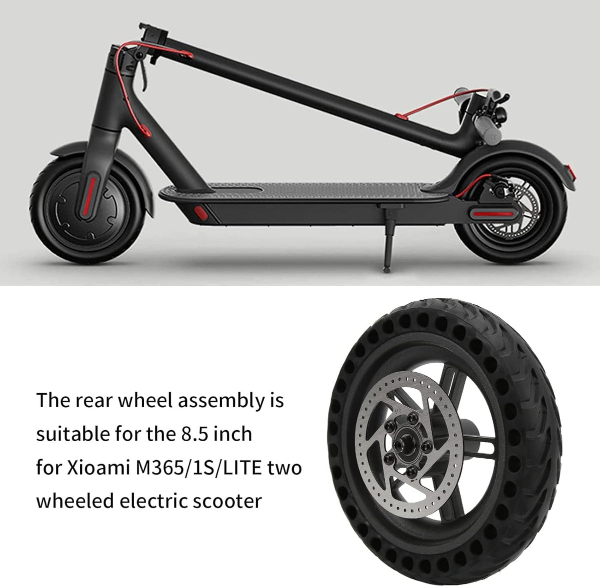 8.5 inch Electric Scooter Rear Tire Set with Wheel Hub Disc Brake, Pack of 2 E325