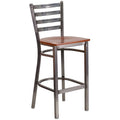 Metal Ladder Back Stool with Wooden Seat G45537