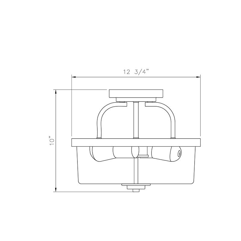 2 Light Semi Flush English Bronze R6942