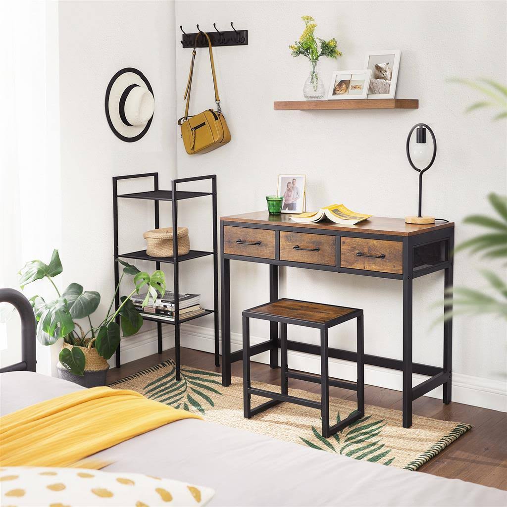 Industrial Makeup Table with Stool T5368