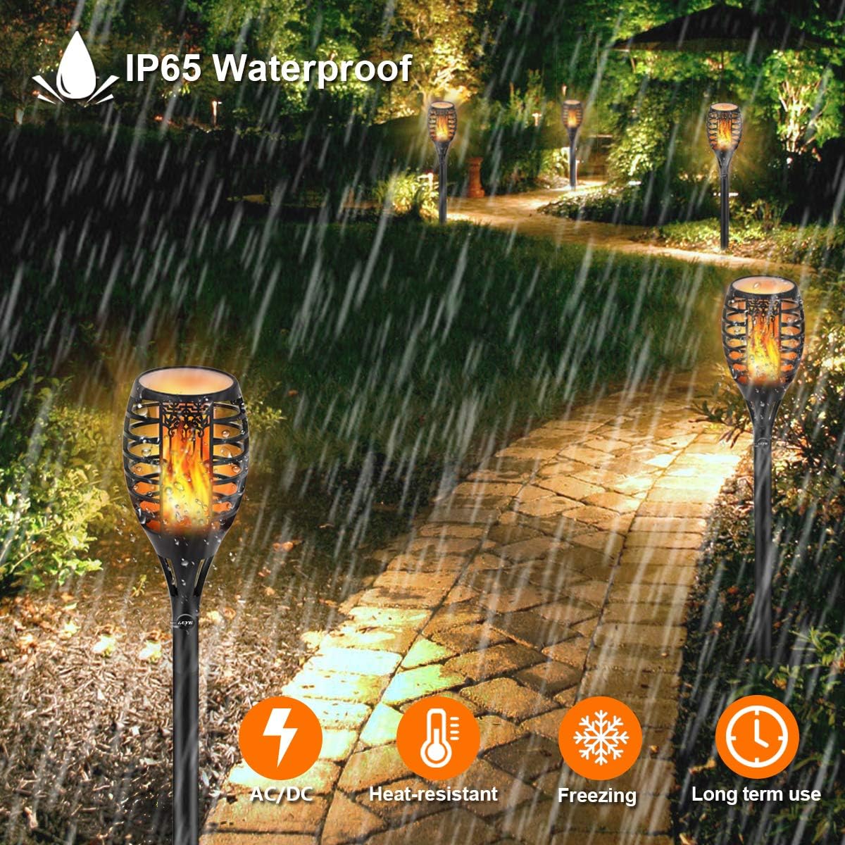 6 Pack Low Voltage LED Landscape Torch Lights L7588