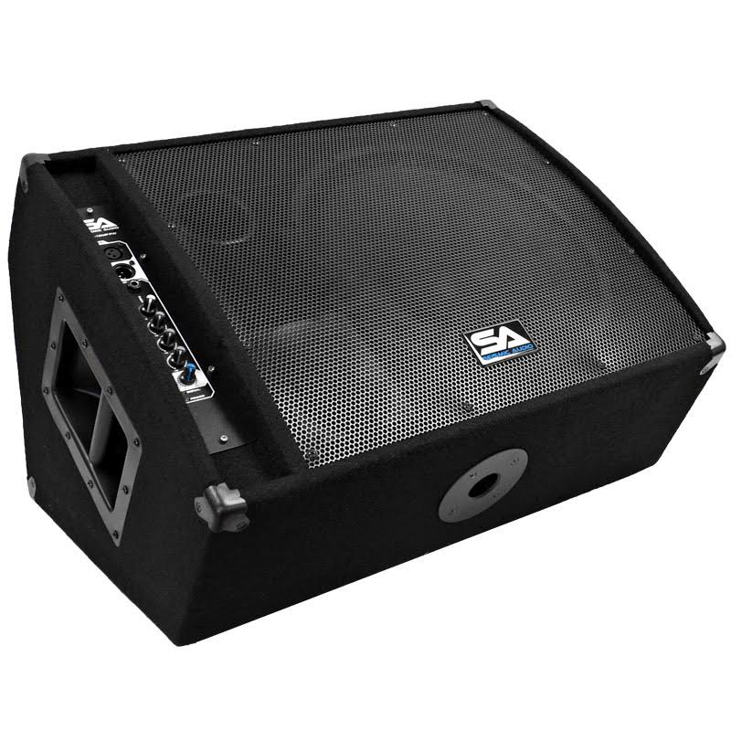 Pair of Powered 2-Way Floor Stage Monitors with Titanium Horns S263