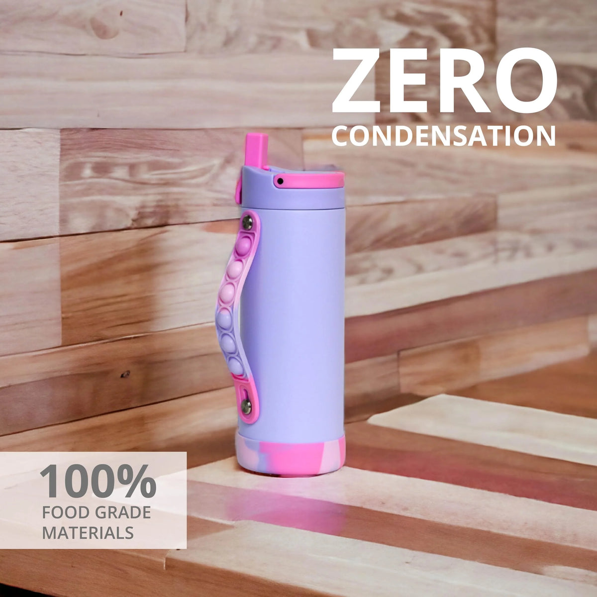 14oz Triple Insulated Stainless Steel Water Bottle with Straw Lid V47056