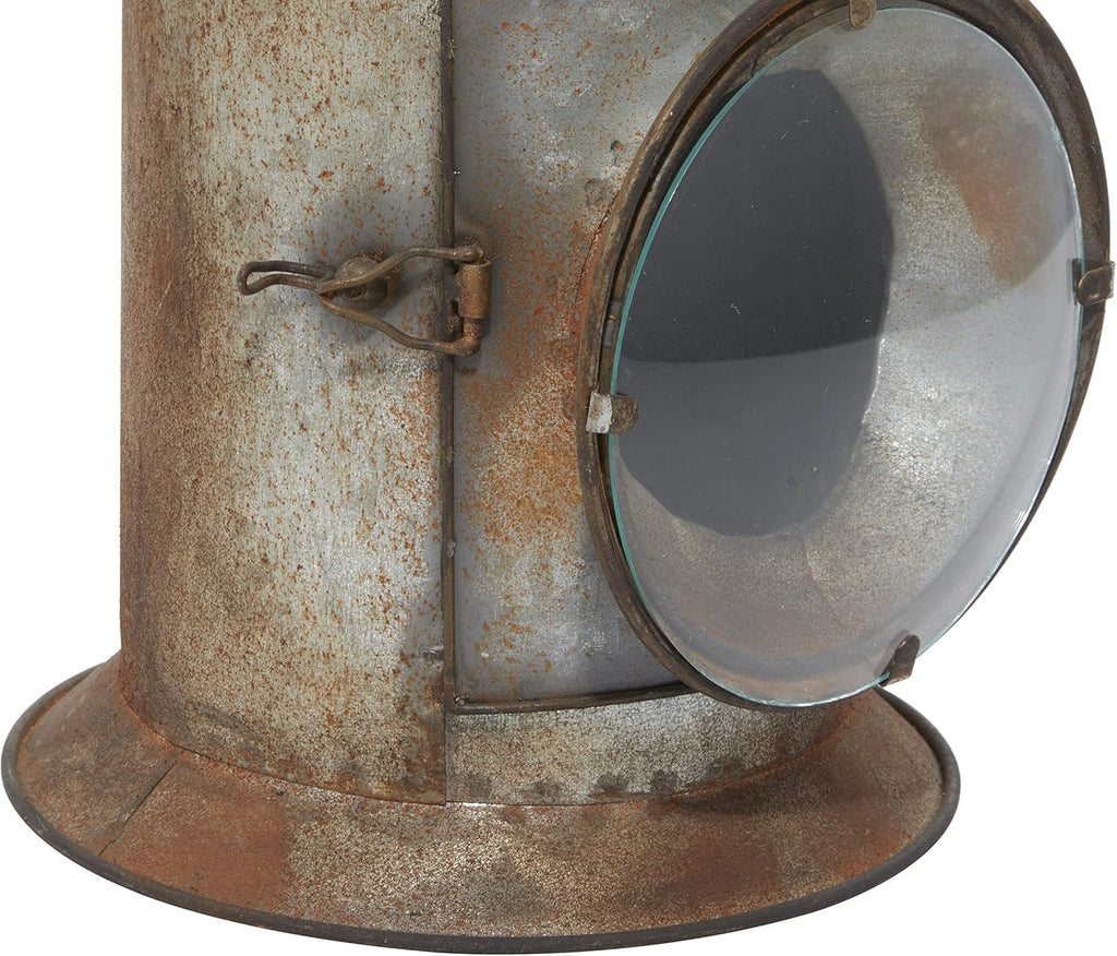 Distressed Metal Glass Candle Lantern, Pack of 2 G1130