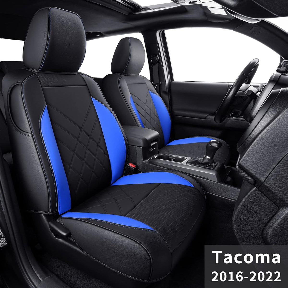 Black & Gray Faux Leather Seat Covers S251
