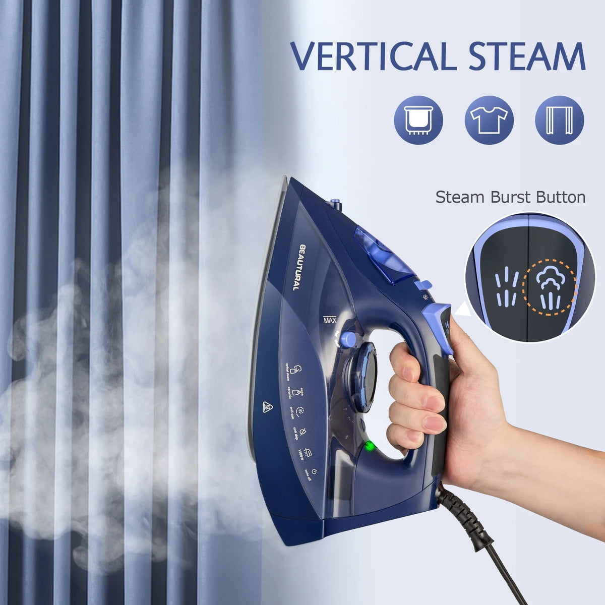 Steam Iron with Thermostat Dial, Self-Cleaning J632181