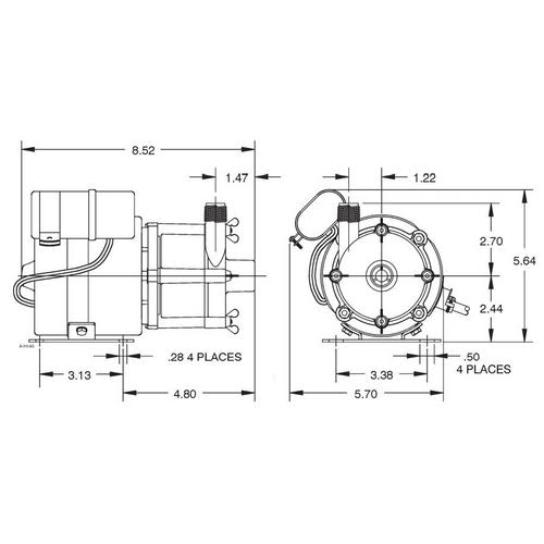 Magnetic Drive Pump 230V 6ft 50/60Hz E341874