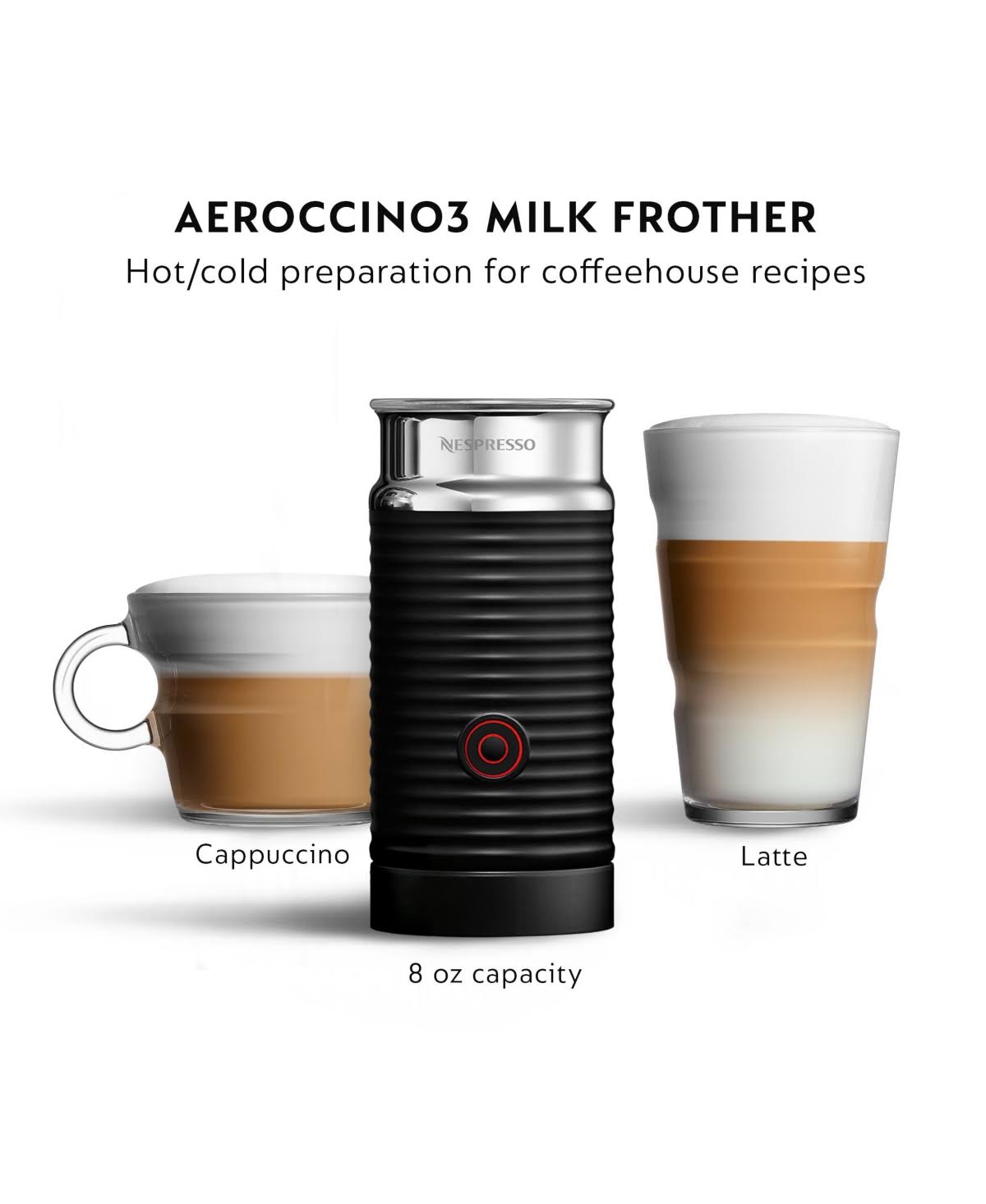 Black Espresso Maker with Aeroccino D537474