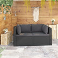 2 Piece Poly Rattan Patio Sofa Set with Cushions S7171
