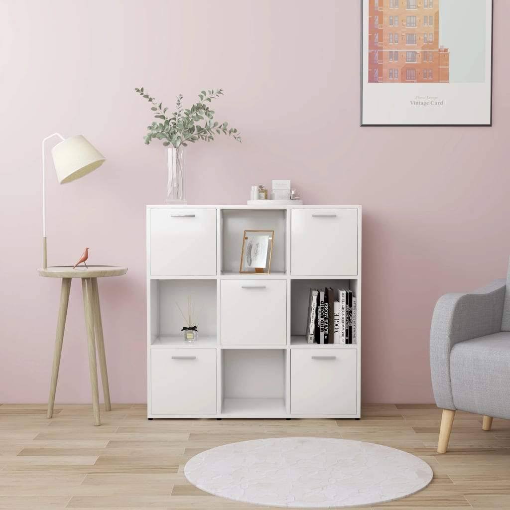 Book Cabinet High Gloss Black Chipboard A50236